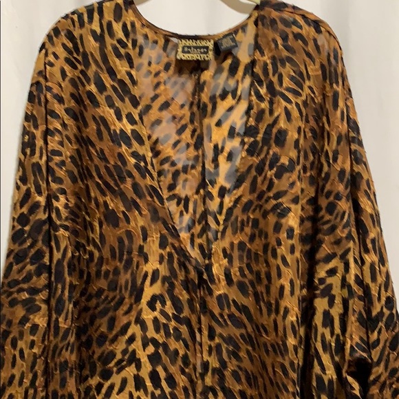 SOLANGE SATIN KIMONO ANIMAL PRINT PLUS SIZE(22-28) - Picture 1 of 4
